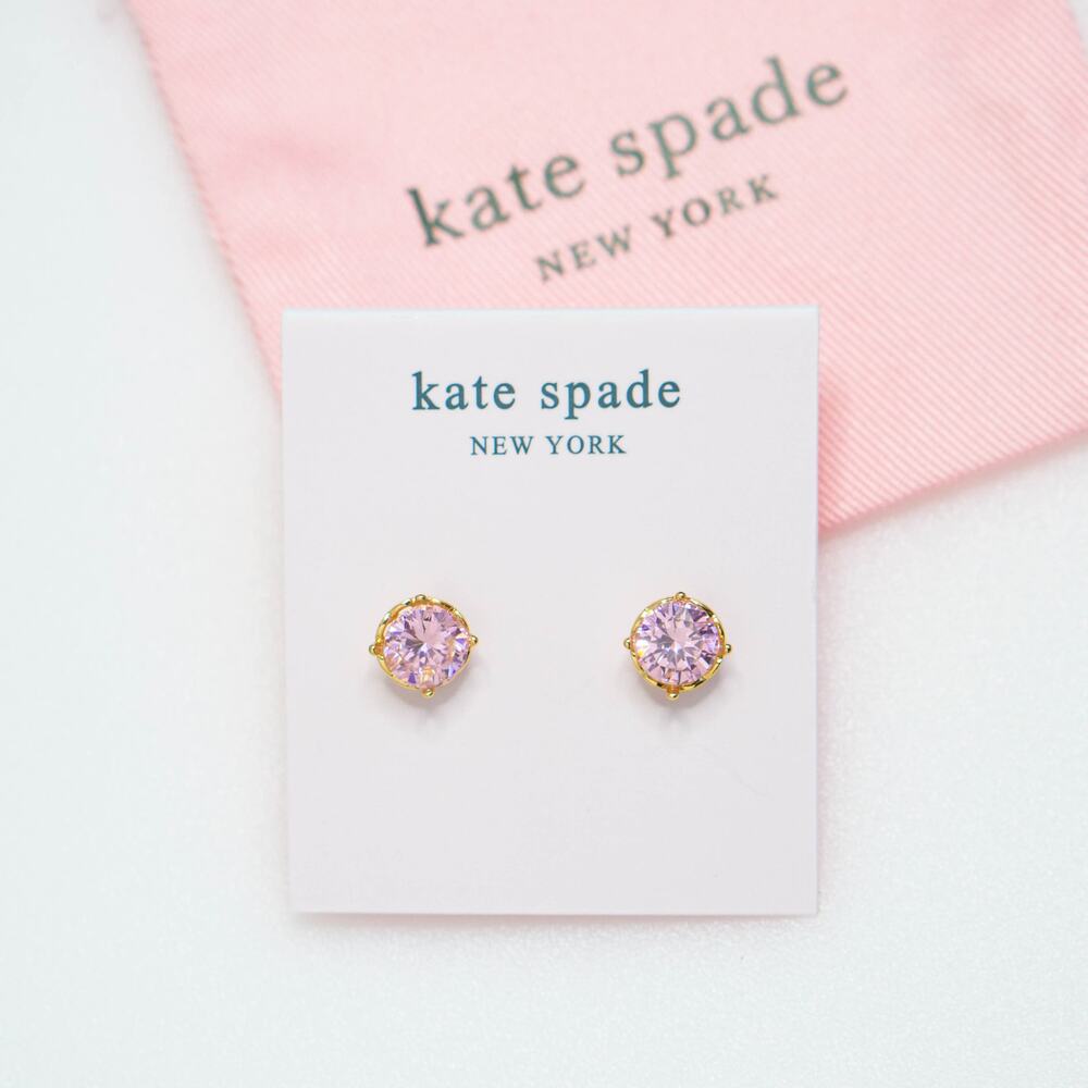 Kate Spade That Sparkle Round Crystal Earrings Pink - Picture 5 of 6